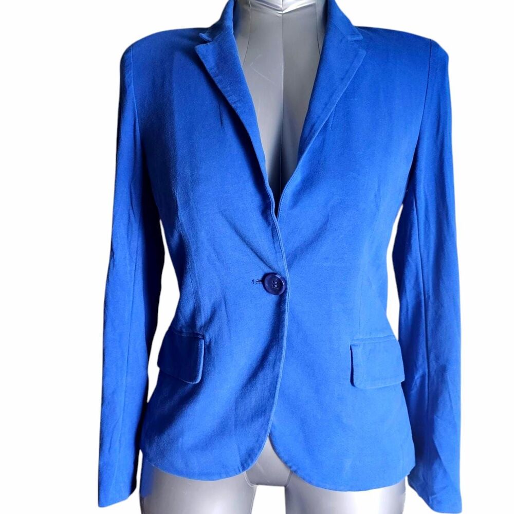 VINTAGE Blue Knit Blazer - One Button Closure - Size S